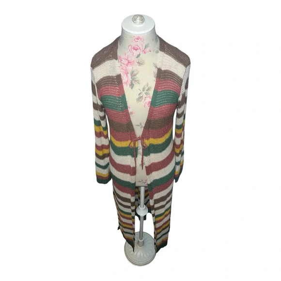 band of gypsies striped crocheted duster size small boho chic - Picture 5 of 11